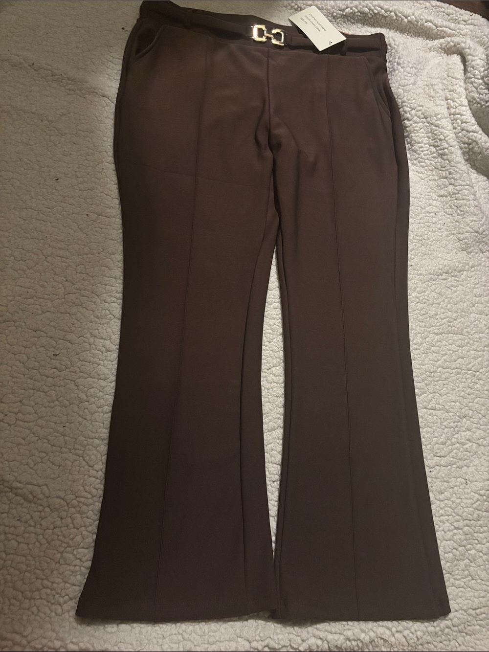 R.SOFIA Brown Wide-Leg Dress Pants - NWT